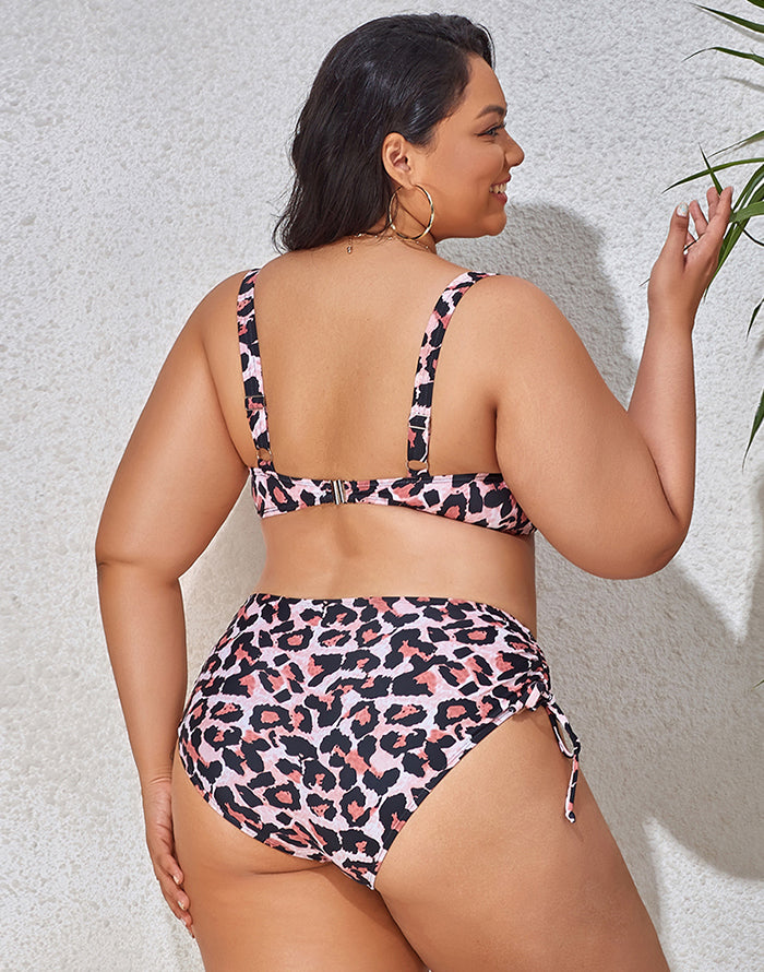 Colorful Print Plus Size Bikini