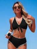 Emoswim - Womens Bikini Sets V Neck Halter Tankini Bathing Suits High Waisted Swimsuits