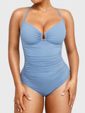Emoswim - Womens Swimsuits Tummy Control Bathing Suit Slimming One Piece U-Ring Shapewear Swimwear