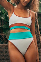 Emoswimsuit - Contrast High-Waist Sling Bikini