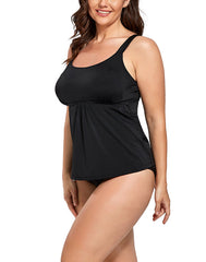 Emoswimsuit - Black Flared Tankini Top