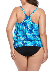 Emoswimsuit - Water Orchid Lightweight Blouson Tankini Set