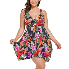 Emoswimsuit - Multi Floral Two Piece Handkerchief Swimdress set