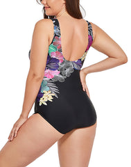 Emoswimsuit - Customize Sarong Front One Piece Swimsuit