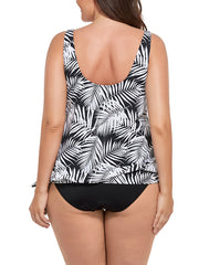 Emoswimsuit - Leaves Classic Side Tie Blouson Tankini Set