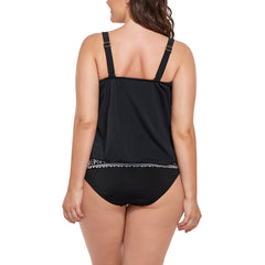 Emoswimsuit - Black Loop Strap Blouson Tankini Top