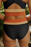 Emoswim - Black Colorblock Cut Back Bikini Set