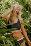 Emoswimsuit - Black Colorblock Cut Back Bikini Set