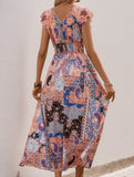 Resort-style midi dress with paisley floral print_CWDMD02043
