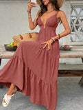 Deep V Neck Flowy Vacation Maxi Dress_CWDMD02740