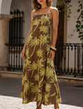 Palm Print High Waist Maxi Dress_CWDMD02796
