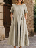 Cotton Loose Flowy Maxi Dress_CWDMD02892