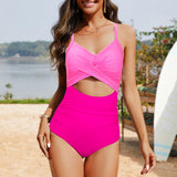 Emoswimsuit - Women's One Piece Swimsuits Tummy Control Cutout High Waisted Bathing Suit Wrap Tie Back
