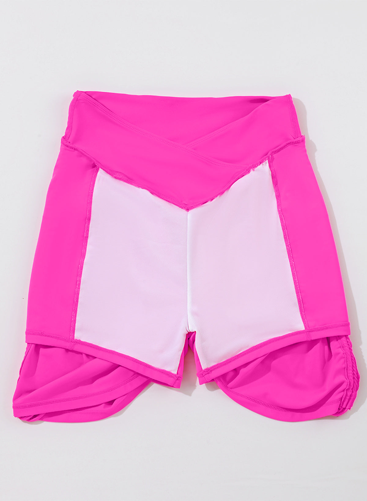 Emoswimsuit - Solid Color High Waist Pleated Skirt With Tie Swim Short