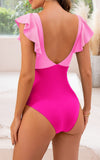 Emoswimsuit - Women's One Piece Swimsuit Ruffle Cutout Bathing Suits Slimming Tummy Control V Neck Wrap Swimwear