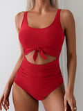 Emoswimsuit - Women's One Piece Swimsuit Tummy Control Slimming Bathing Suit Cutout Tie Knot Swimwear