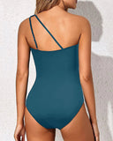 Emoswimsuit - One Shoulder One Piece Swimsuit for Women Tummy Control Bathing Suits