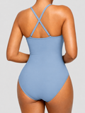 Emoswim - Womens Swimsuits Tummy Control Bathing Suit Slimming One Piece U-Ring Shapewear Swimwear
