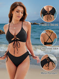 Emoswim - Womens Bikini Sets Two Piece Swimsuit 2026 Curvy Cutout String Bathing Suit