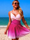 Emoswim - Women's One Piece Swimsuit Tummy Control Ruched Deep V Neck Open Back Bathing Suit