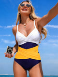 Emoswim - Women’s One Piece Swimsuit V Neck Ruched Tummy Control Bathing Suit