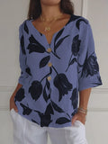 Eluriel - Floral Button-Up Blouse
