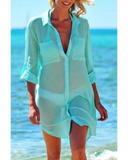 Emoswim - Navy Pocket Long Sleeve Cover Up