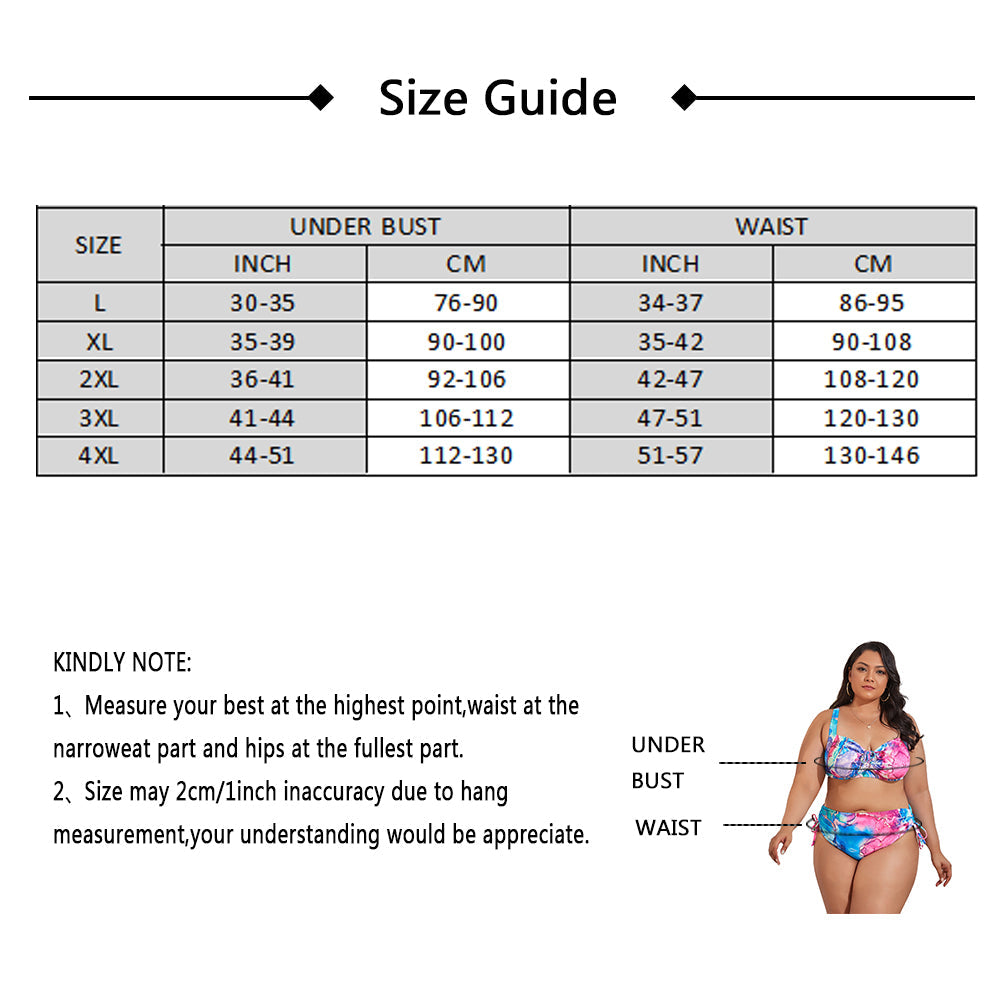 Colorful Print Plus Size Bikini