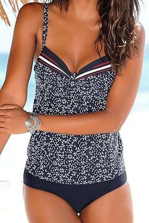 Emoswimsuit - Stripe Wave Dot Tankini