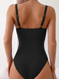 Emoswim - Womens One Piece Tummy Control Swimsuit Ruched Slimming Bathing Suit Deep V Neck Full Coverage Swimwear