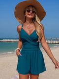 Emoswim - Women's Swim Romper With Pocket Tummy Control One Piece Shorts Swimsuit